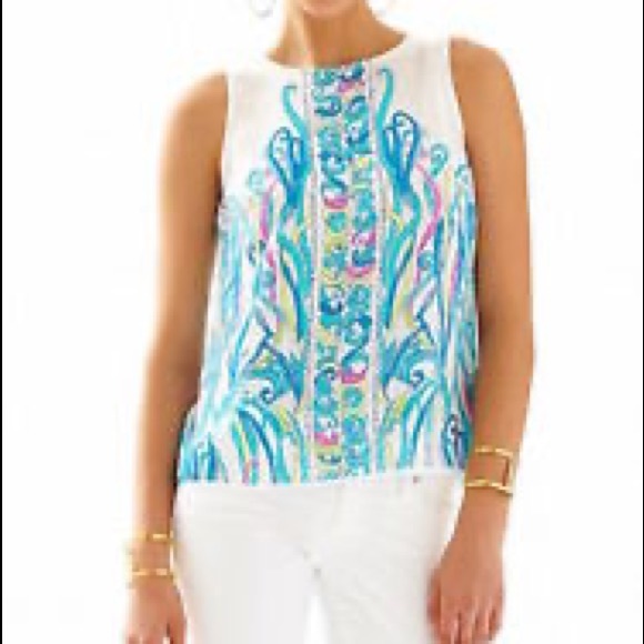 Never worn Lilly Pulitzer silk lona shell top - Picture 3 of 3